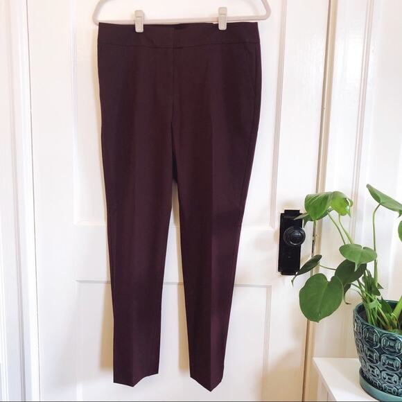 Ann Taylor Maroon Modern Slim Leg Dress Pants - Picture 1 of 12